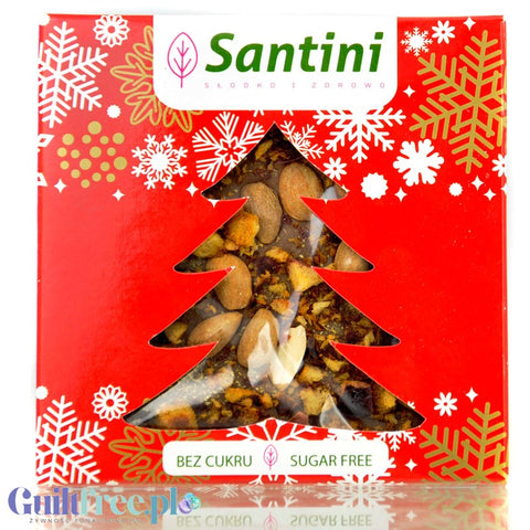 Santini Christmas Milk Chocolate Plum, Almond & Cardamom with no added sugar, Christmas version