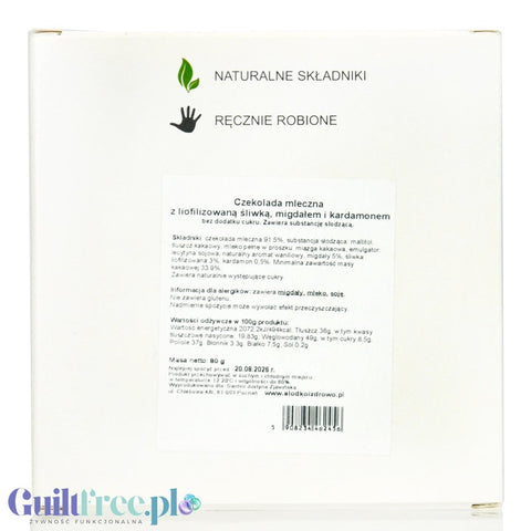 Santini Milk Chocolate Plum, Almond & Cardamom with no added sugar