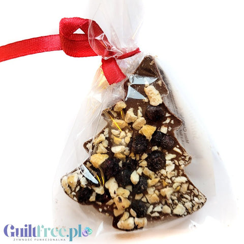 Santini Christmas - sugar-free chocolate Christmas tree with xylitol with peach and blueberry
