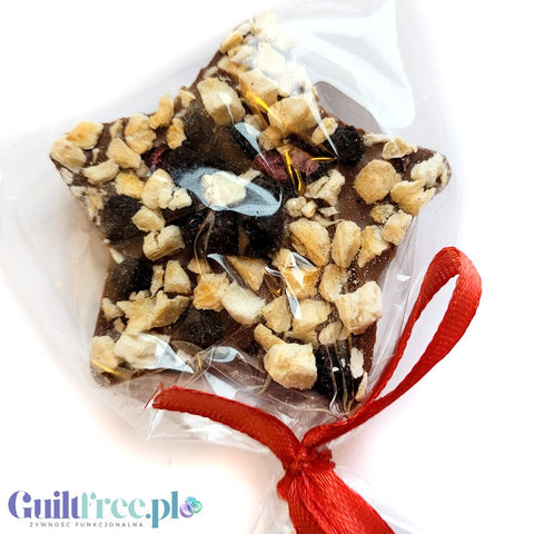 Santini Christmas - MINI sugar-free chocolate star with xylitol with peach and blueberry