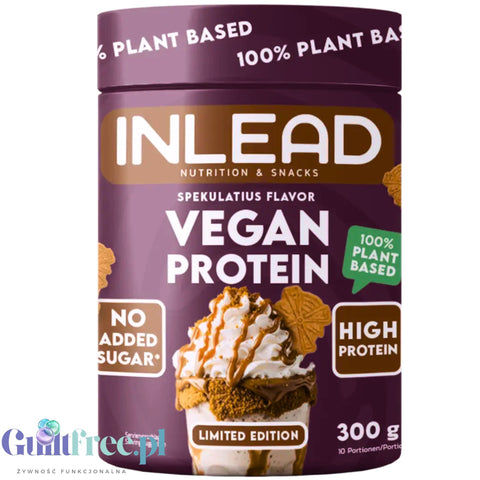 Inlead Vegan Protein Speculatius 300g - vegan protein supplement based on 4 plant proteins with stevia
