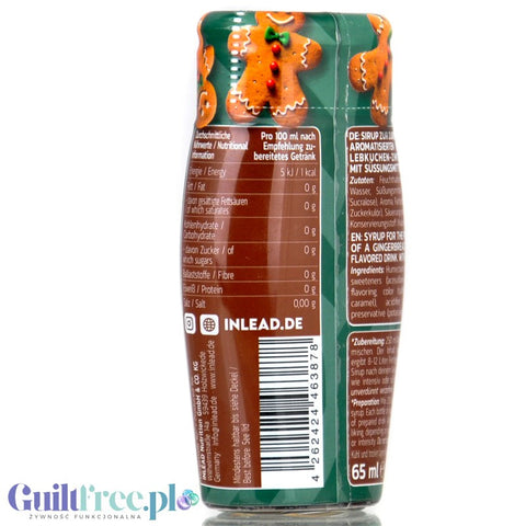 Inlead Barista Syrup Gingerbread - skoncentrowane piernikowe kropelki do kawy bez cukru i kalorii