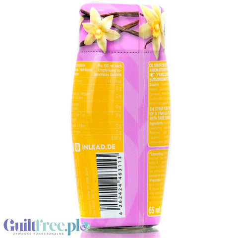 Inlead Barista Syrup Vanilla - skoncentrowane kropelki do kawy bez cukru i kalorii na 8L