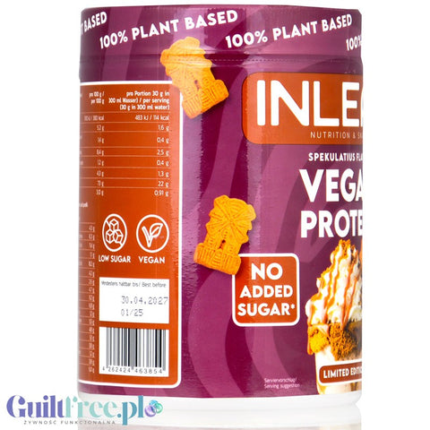 Inlead Vegan Protein Speculatius 300g - vegan protein supplement based on 4 plant proteins with stevia