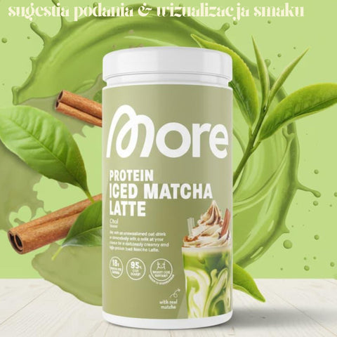 More Nutrition Protein Iced Matcha Latte Chai 500g - proteinowa zielona herbata matcha bez cukru 17g białka