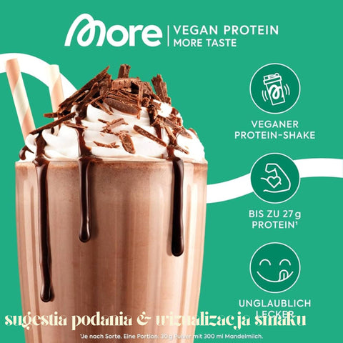 More Nutrition Vegan Protein Fine Milk Chocolate - wegańska odżywka białkowa, smak Shake Czekoladowy