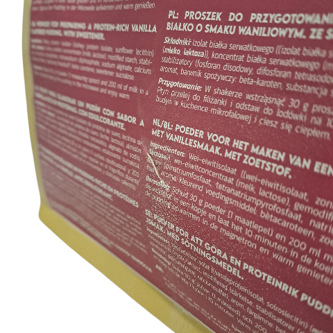 *DEFECT* Inlead Protein Pudding Vanilla 0.5kg - vanilla protein pudding, 19g protein per serving 104kcal