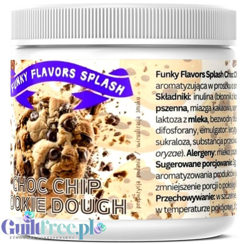 Funky Flavors Splash Chocolate Chip Cookie Dough 200g - aromat słodzący w proszku bez cukru, smak Maślanego Herbatnika