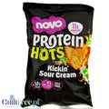Novo Foods Protein Hots Kickin' Sour Cream-flavored protein crisps 50% less fat