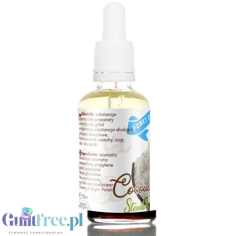 Funky Flavors Sweet Coconut Stevia - kokoswe kropelki słodzące bez cukru i kalorii ze stewią