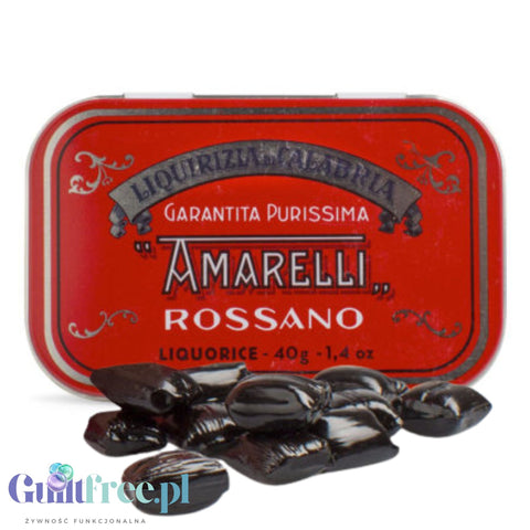 Amarelli Rossano Liquirizia di Calabria 40g - czysta włoska lukrecja z Kalabrii 100% bez cukru
