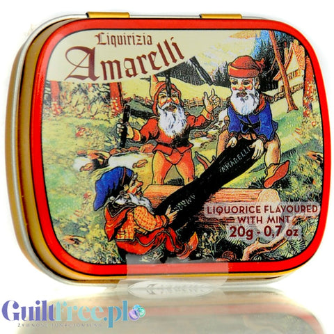 Amarelli Liquirizia alla Menta 20g - lukrecja miętowa bez cukru w kolekcjonerskiej puszce