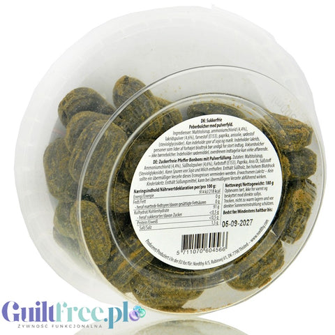 Nordthy Peberbolcher Staerk Lakridspulver - wegańskie cukierki bez cukru ze sproszkowaną lukrecją