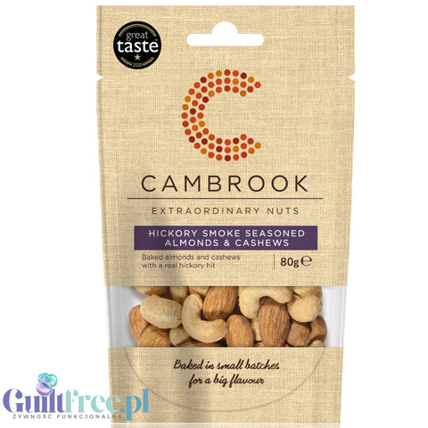 Cambrook Hickory Smoke Almonds & Cashews - migdały i nerkowce wędzone w przyprawach, keto przekąska
