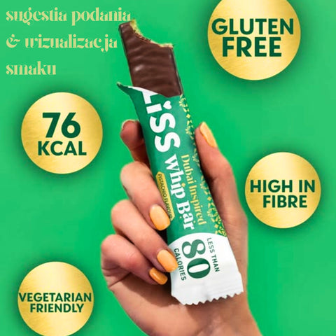 Bliss Dubai Whip Bar Pistachio Flavour - batonik nugatowy o smaku pistacjowym, 76kcal,