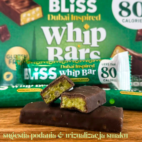 Bliss Dubai Whip Bar Pistachio Flavour - batonik nugatowy o smaku pistacjowym, 76kcal,