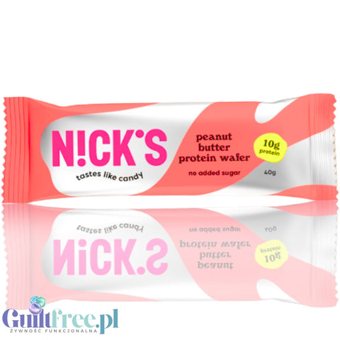 N!CK'S Nicks Protein Waffer, Peanut Butter - bezglutenowy wafelek proteinowy, smak masła orzechowgo