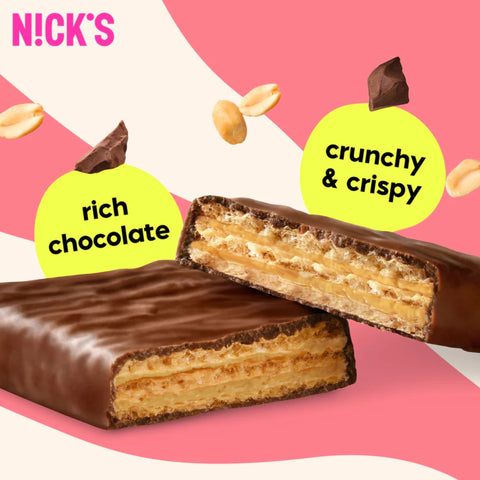 N!CK'S Nicks Protein Waffer, Peanut Butter - bezglutenowy wafelek proteinowy, smak masła orzechowgo