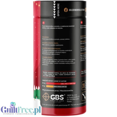 GBS Angel's Touch, Ciasteczka Św. Mikołaja 100g - smakowa kawa rozpuszczalna o podwyższonej zawartości kofeiny bez cukru