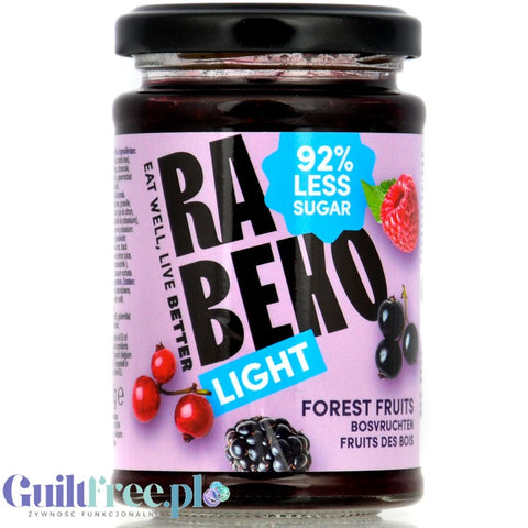 Rabeko Jam Light Forest Fruit - niskosłodzony dżem z owoców leśnych, 94% mniej cukru