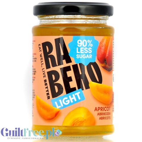 Rabeko Jam Light Apricot - niskosłodzony dżem morelowy, 90% mniej cukru