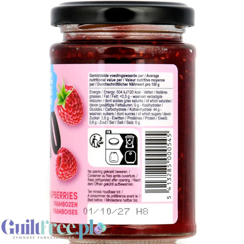 Rabeko Jam Light Raspberries - niskosłodzony dżem malinowy, 94% mniej cukru