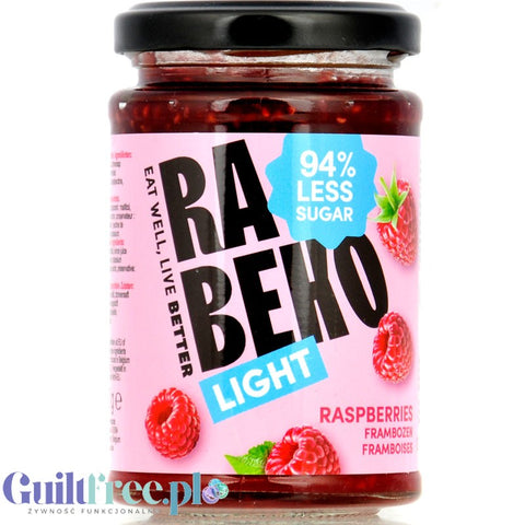 Rabeko Jam Light Raspberries - niskosłodzony dżem malinowy, 94% mniej cukru