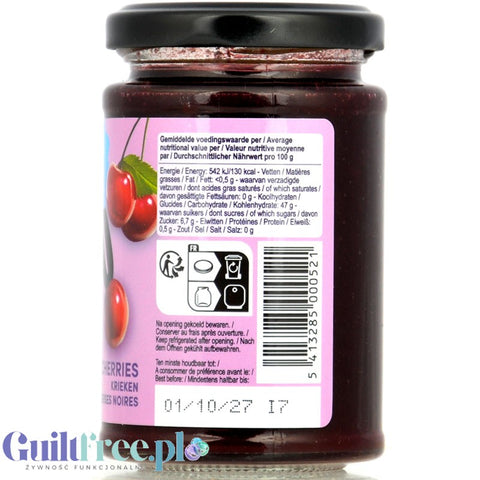 Rabeko Jam Light Black Cherries - niskosłodzony dżem wiśniowy, 88% mniej cukru