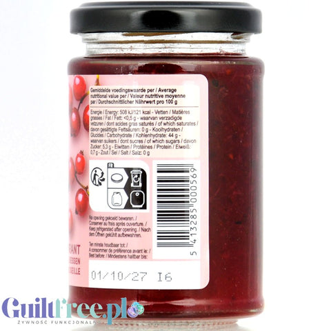 Rabeko Jam Light Red Currant - low-sugar currant jam, 93% less sugar