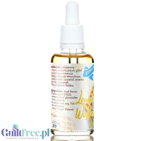 Funky Flavors Sweet Lemon Wafer STEVIA - smakowe kropelki słodzące bez cukru i kalorii ze stewią