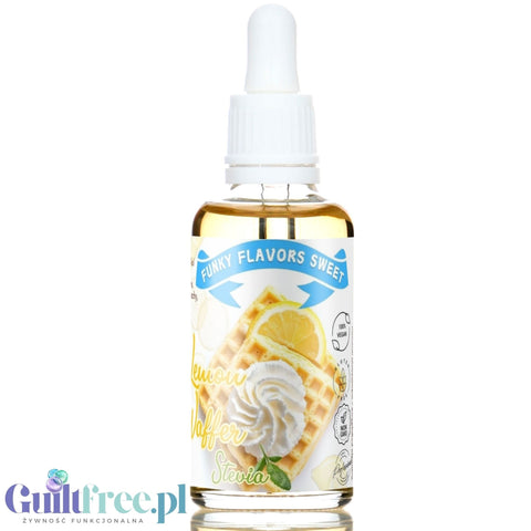 Funky Flavors Sweet Lemon Wafer STEVIA - smakowe kropelki słodzące bez cukru i kalorii ze stewią