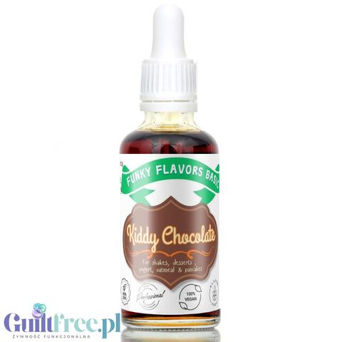 Funky Flavors Basic Kiddy Chocolate - kropelki aromatyzujące do kawy i deserów bez cukru, słodzików i kalorii