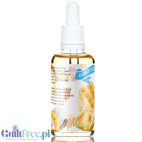 Funky Flavors Sweet Mango Coconut Popsicle - słodkie kropelki bez kalorii o smaku lodów mango z mleczkiem kokosowym