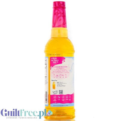Jordan's Skinny Syrups Peach -  brzoskwiniowy syrop do herbaty bez cukru, zero kalorii