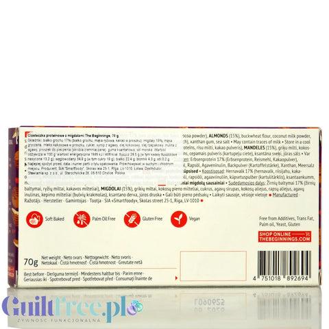 The Beginnings Protein Almond Cookies - wegańskie ciasteczka gryczano migdałowe bez glutenu i oleju palmowego