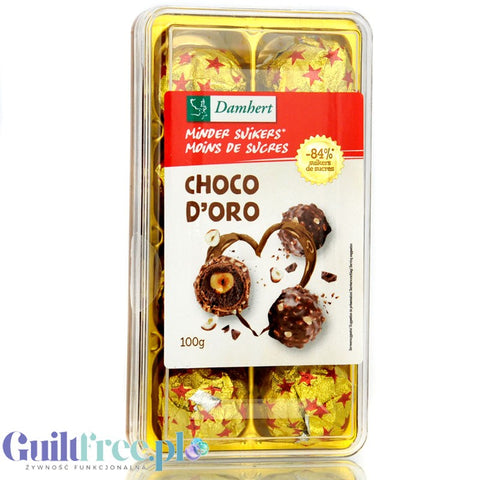 Damhert Choco D'Oro - ekskluzywne praliny czekoladowe z orzechami bez dodatku cukru
