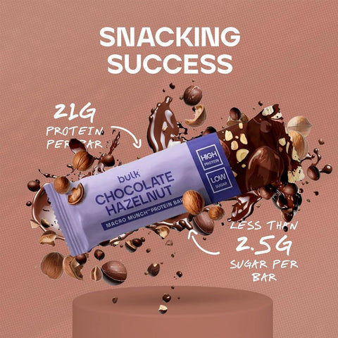 Bulk Powders Macro Munch™ Chocolate Hazelnut - czekoladowo-laskowy baton białkowy z orzechami