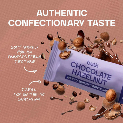 Bulk Powders Macro Munch™ Chocolate Hazelnut - czekoladowo-laskowy baton białkowy z orzechami