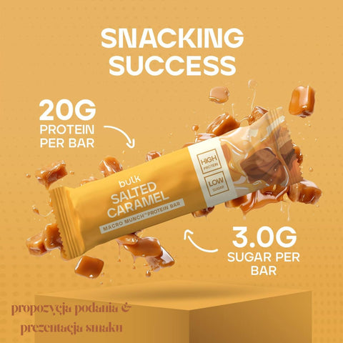 Bulk Powders Macro Munch Salted Caramel Protein Bar - baton białkowy, smak Solony Karmel