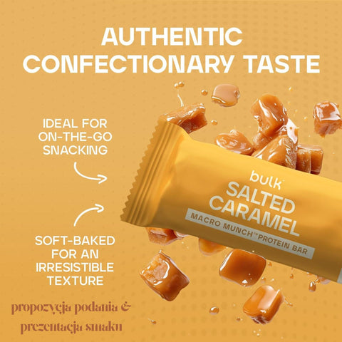 Bulk Powders Macro Munch Salted Caramel Protein Bar - baton białkowy, smak Solony Karmel