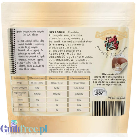 Funky Pudding Kiddy Chocolate - budyń bez cukru o smaku czekoladowego jajka, 12 porcji