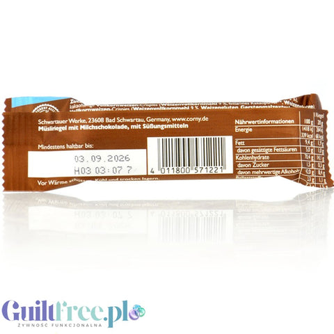 Corny Free Chocolate - batonik zbożowy bez cukru 65kcal