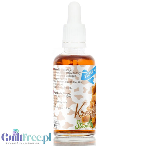 Funky Flavors Sweet Krooffka STEVIA - kropelki smakowe bez cukru i kalorii ze stewią, Mleczna Krówka