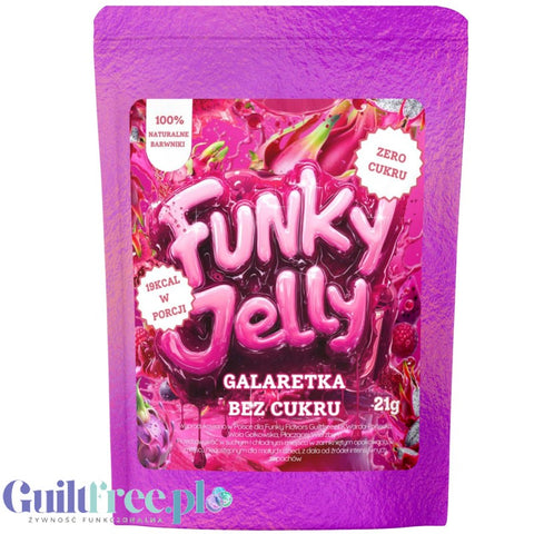 Funky Jelly Dragon Fruit x 3 porcje - galaretka light bez cukru 19kcal, smak Pithaya