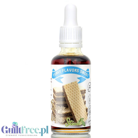 Funky Flavors Sweet Crispy Waffer STEVIA - sweet waffle drops with stevia, no sugar and no calories
