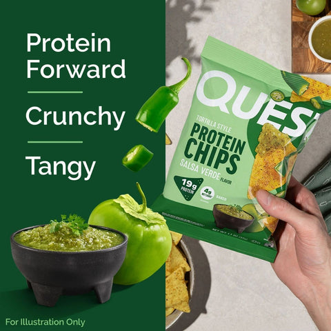 Quest Tortilla Chips, Salsa Verde - chipsy proteinowe 19g białka, smak ziołowo-cytrusowy