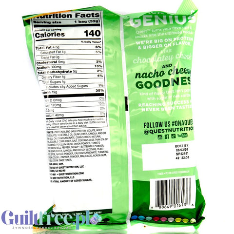 Quest Tortilla Chips, Salsa Verde - chipsy proteinowe 19g białka, smak ziołowo-cytrusowy