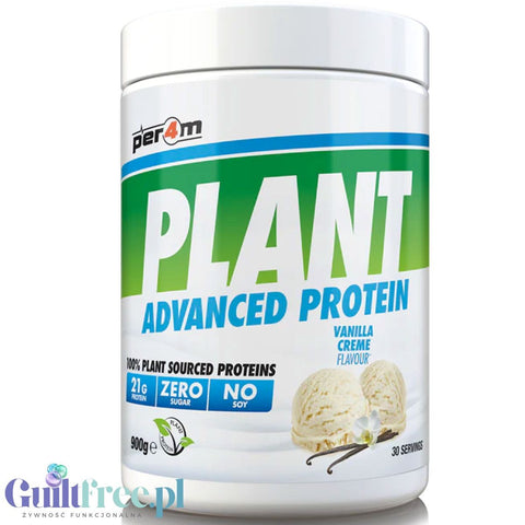 Per4m Plant  Advanced Protein Vanille Creme 900g - wegańska odżywka białkowa bez soi i glutenu z MCT
