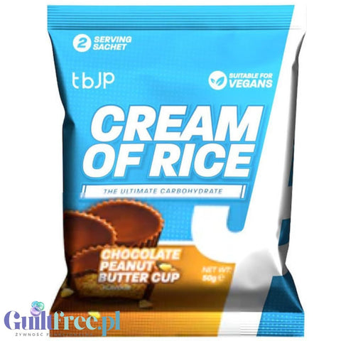 TBJP Cream of Rice, Chocolate Peanut Butter Cup 50g - kleik ryżowy bez cukru, regeneracyjny posiłek treningowy