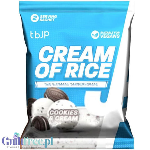 TBJP Cream of Rice, Cookies & Cream 50g - kleik ryżowy bez cukru, regeneracyjny posiłek treningowy, Ciasteczka z kremem